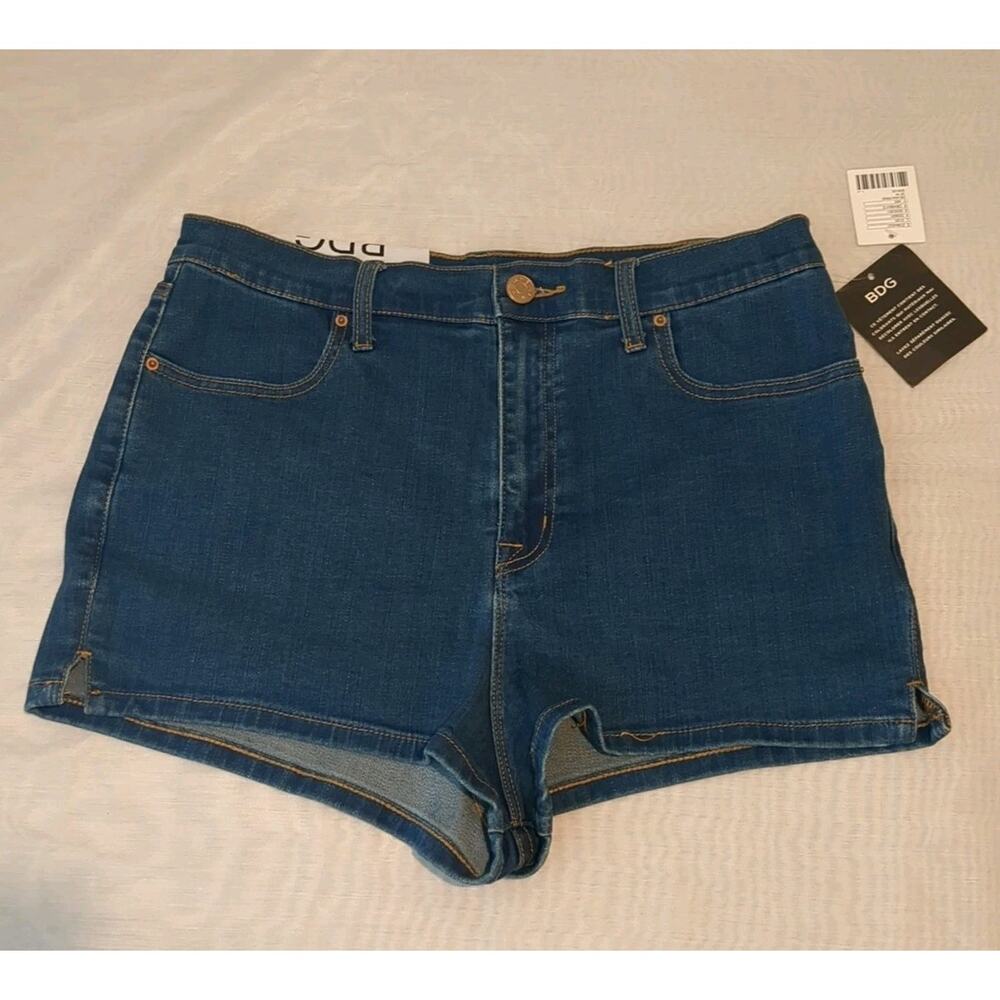 BDG Pin Up Super Hi-Rise Denim Shorts Blue Trendy Women’s Size 32 New